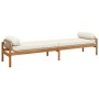 Banco de jardín con cojín ratán sintético acacia beige de , Bancos de jardín - Ref: Foro24-366301, Precio: 224,32 €, Descuent...