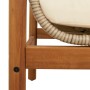 Banco de jardín con cojín ratán sintético acacia beige de , Bancos de jardín - Ref: Foro24-366301, Precio: 224,32 €, Descuent...
