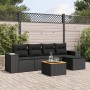 Set de sofás de jardín 6 piezas y cojines ratán sintético negro de , Conjuntos de jardín - Ref: Foro24-3257749, Precio: 390,0...