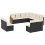 Set de sofás de jardín 11 pzas y cojines ratán sintético negro de , Conjuntos de jardín - Ref: Foro24-3260166, Precio: 622,35...