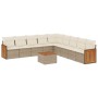 Juego de sofás jardín con cojines beige 10 pzas ratán sintético de , Conjuntos de jardín - Ref: Foro24-3260147, Precio: 648,8...