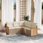Juego de sofás jardín con cojines 5 pzas ratán sintético beige de , Conjuntos de jardín - Ref: Foro24-3260042, Precio: 373,41...