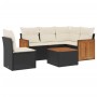 Set de sofás de jardín 6 piezas y cojines ratán sintético negro de , Conjuntos de jardín - Ref: Foro24-3260061, Precio: 371,5...