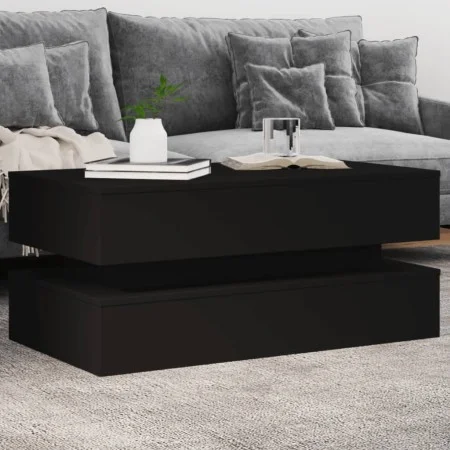 Coffee table with LED lights black 90x50x40 cm by , Coffee table - Ref: Foro24-839862, Price: 97,25 €, Discount: %