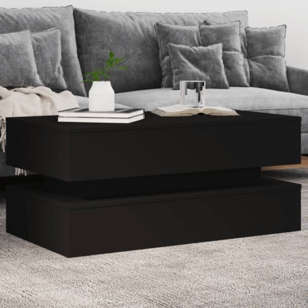 Mesa de centro con luces LED negro 90x50x40 cm de , Mesas de centro - Ref: Foro24-839862, Precio: 89,47 €, Descuento: %