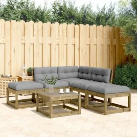 Set de sofás jardín 5 pzas con cojines madera pino impregnada de , Conjuntos de jardín - Ref: Foro24-3216964, Precio: 454,74 ...