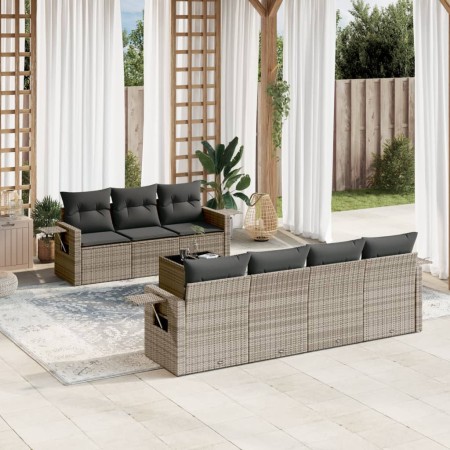 Set de sofás de jardín 8 pzas y cojines ratán sintético gris de , Conjuntos de jardín - Ref: Foro24-3252267, Precio: 518,74 €...