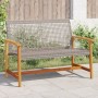 Banco de jardín madera de acacia y ratán PE gris 112 cm de , Sofás modulares de exterior - Ref: Foro24-367599, Precio: 96,73 ...