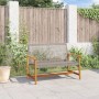 Banco de jardín madera de acacia y ratán PE gris 112 cm de , Sofás modulares de exterior - Ref: Foro24-367599, Precio: 96,73 ...