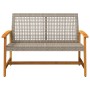 Banco de jardín madera de acacia y ratán PE gris 112 cm de , Sofás modulares de exterior - Ref: Foro24-367599, Precio: 96,73 ...