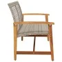 Banco de jardín madera de acacia y ratán PE gris 112 cm de , Sofás modulares de exterior - Ref: Foro24-367599, Precio: 103,14...