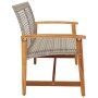 Banco de jardín madera de acacia y ratán PE gris 112 cm de , Sofás modulares de exterior - Ref: Foro24-367599, Precio: 96,73 ...