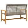 Banco de jardín madera de acacia y ratán PE gris 112 cm de , Sofás modulares de exterior - Ref: Foro24-367599, Precio: 96,73 ...