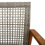 Banco de jardín madera de acacia y ratán PE gris 112 cm de , Sofás modulares de exterior - Ref: Foro24-367599, Precio: 96,73 ...