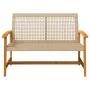 Banco de jardín madera de acacia y ratán PE beige 112 cm de , Sofás modulares de exterior - Ref: Foro24-367600, Precio: 102,1...