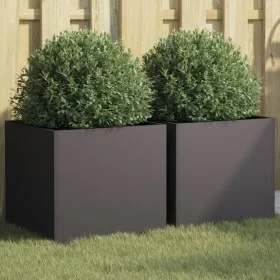 Jardineras 2 unidades acero laminado en frío negro 42x40x39 cm de , Maceteros y jardineras - Ref: Foro24-841548, Precio: 75,5...