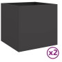 Jardineras 2 unidades acero laminado en frío negro 42x40x39 cm de , Maceteros y jardineras - Ref: Foro24-841548, Precio: 84,4...