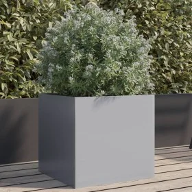 Silver galvanized steel planter 42x40x39 cm by , Pots and planters - Ref: Foro24-841557, Price: 38,54 €, Discount: %