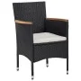 Set comedor jardín 5 pzas ratán sintético y madera acacia negro de vidaXL, Conjuntos de jardín - Ref: Foro24-46169, Precio: 3...