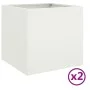 Jardineras 2 unidades acero laminado en frío blanco 49x47x46 cm de , Maceteros y jardineras - Ref: Foro24-841562, Precio: 86,...