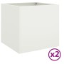 Jardineras 2 unidades acero laminado en frío blanco 49x47x46 cm de , Maceteros y jardineras - Ref: Foro24-841562, Precio: 90,...