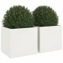 Jardineras 2 unidades acero laminado en frío blanco 49x47x46 cm de , Maceteros y jardineras - Ref: Foro24-841562, Precio: 86,...