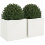 Jardineras 2 unidades acero laminado en frío blanco 49x47x46 cm de , Maceteros y jardineras - Ref: Foro24-841562, Precio: 90,...