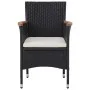Set comedor jardín 5 pzas ratán sintético y madera acacia negro de vidaXL, Conjuntos de jardín - Ref: Foro24-46169, Precio: 3...