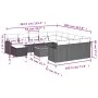 Garden sofa and cushion set 13 pieces black synthetic rattan by , Modular outdoor sofas - Ref: Foro24-3224424, Price: 844,47 ...