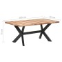 Mesa de comedor de madera acacia acabado miel 180x90x75 cm en Mesas de comedor | Comprar online en Foru.es
