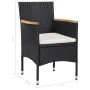 Set comedor jardín 5 pzas ratán sintético y madera acacia negro de vidaXL, Conjuntos de jardín - Ref: Foro24-46169, Precio: 3...