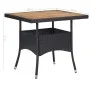 Set comedor jardín 5 pzas ratán sintético y madera acacia negro de vidaXL, Conjuntos de jardín - Ref: Foro24-46169, Precio: 3...