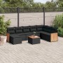 Set de sofás de jardín 8 piezas y cojines ratán sintético negro de , Conjuntos de jardín - Ref: Foro24-3260333, Precio: 536,1...