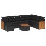 Set de sofás de jardín 8 piezas y cojines ratán sintético negro de , Conjuntos de jardín - Ref: Foro24-3260333, Precio: 536,1...