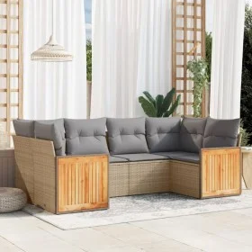 Juego de sofás jardín con cojines 6 pzas ratán sintético beige de , Conjuntos de jardín - Ref: Foro24-3260344, Precio: 443,89...