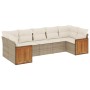 Set sofás de jardín 7 piezas y cojines ratán sintético beige de , Conjuntos de jardín - Ref: Foro24-3260350, Precio: 481,63 €...