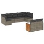 Set de muebles de jardín 9 pzas y cojines ratán sintético gris de , Conjuntos de jardín - Ref: Foro24-3260373, Precio: 568,45...