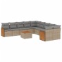 Set de sofás de jardín 11pzas con cojines ratán sintético beige de , Conjuntos de jardín - Ref: Foro24-3260442, Precio: 665,3...