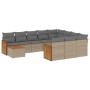Set de sofás de jardín 11pzas con cojines ratán sintético beige de , Conjuntos de jardín - Ref: Foro24-3260449, Precio: 665,3...
