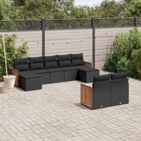 Set de sofás de jardín 8 piezas y cojines ratán sintético negro de , Conjuntos de jardín - Ref: Foro24-3260480, Precio: 546,2...