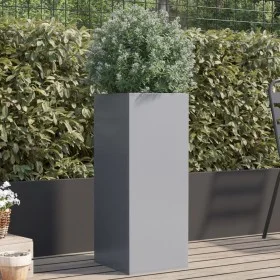 Jardinera de acero galvanizado plateado 32x29x75 cm de , Maceteros y jardineras - Ref: Foro24-841576, Precio: 52,37 €, Descue...