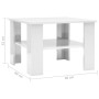Mesa de centro madera contrachapada blanco brillante 60x60x42cm de vidaXL, Mesas de centro - Ref: Foro24-800213, Precio: 48,1...