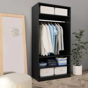 Black plywood cabinet 100x50x200 cm by vidaXL, Wardrobes - Ref: Foro24-800226, Price: 171,95 €, Discount: %