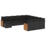 Set de sofás de jardín 12 piezas cojines ratán sintético negro de , Conjuntos de jardín - Ref: Foro24-3260662, Precio: 784,60...