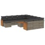 Set sofás de jardín con cojines 13 piezas ratán sintético gris de , Conjuntos de jardín - Ref: Foro24-3260674, Precio: 791,63...