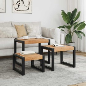 Mesas apilables 3 unidades madera maciza en Mesas auxiliares | Comprar online en Foru.es