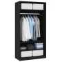 Armario de madera contrachapada negro 100x50x200 cm de vidaXL, Armarios roperos - Ref: Foro24-800226, Precio: 171,95 €, Descu...