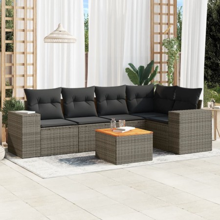 Set de muebles de jardín 6 pzas y cojines ratán sintético gris de , Conjuntos de jardín - Ref: Foro24-3257768, Precio: 387,91...