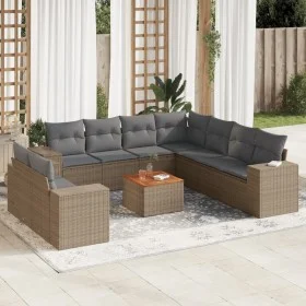 Garden sofa set with beige cushions 10 pieces synthetic rattan by , Garden sets - Ref: Foro24-3257844, Price: 723,71 €, Disco...