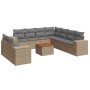 Juego de sofás jardín con cojines beige 10 pzas ratán sintético de , Conjuntos de jardín - Ref: Foro24-3257844, Precio: 696,9...